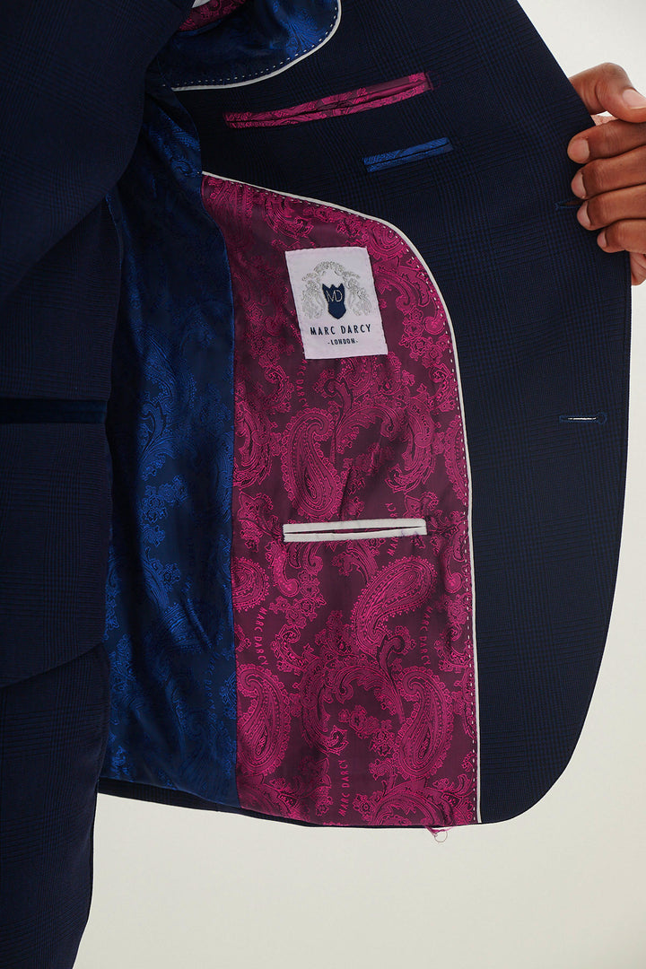 Marc Darcy Bromley Navy Check Jacket