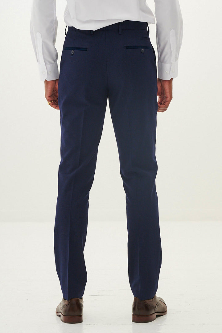 Marc Darcy Bromley Check Navy Trousers