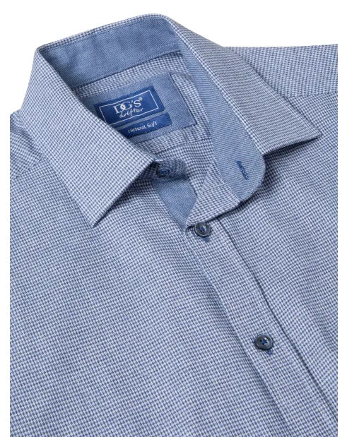 Douglas & Grahame Giovanni Check Blue Long Sleeve Shirt