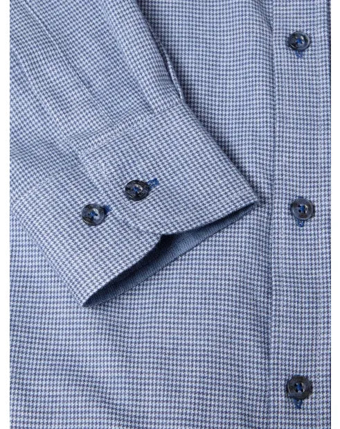 Douglas & Grahame Giovanni Check Blue Long Sleeve Shirt