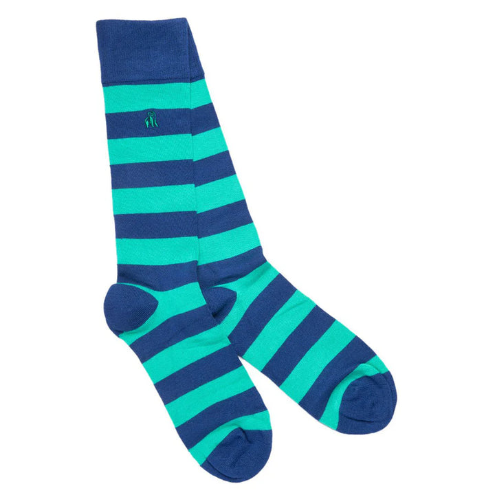 Swole Panda Lime Green Striped Bamboo Socks