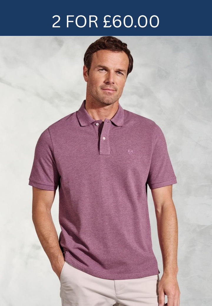 Brook Taverner Firth Polo Shirt Mauve
