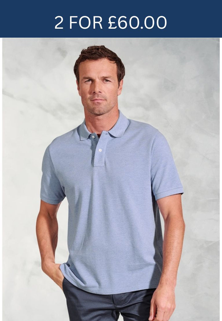Brook Taverner Firth Polo Shirt Sky Blue