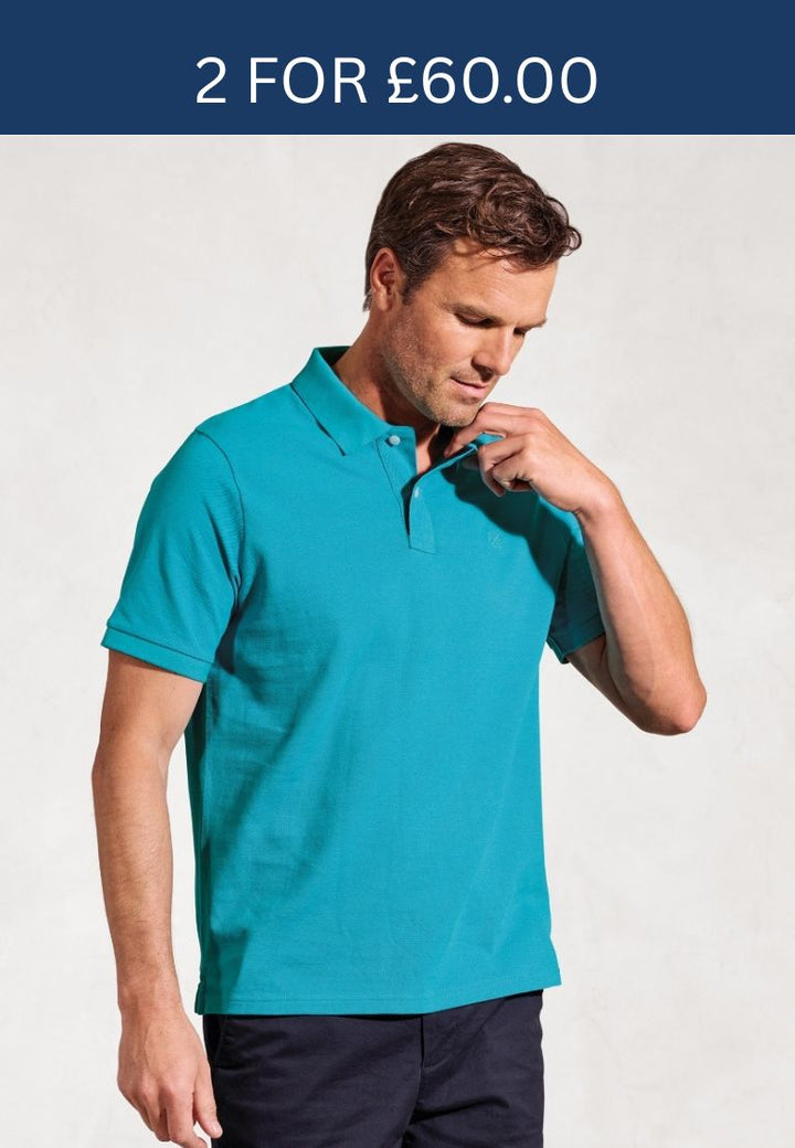 Brook Taverner Firth Polo Shirt Turquoise