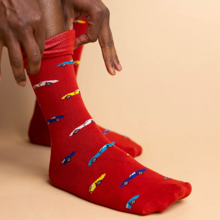 Swole Panda Red Classic Car Bamboo Socks