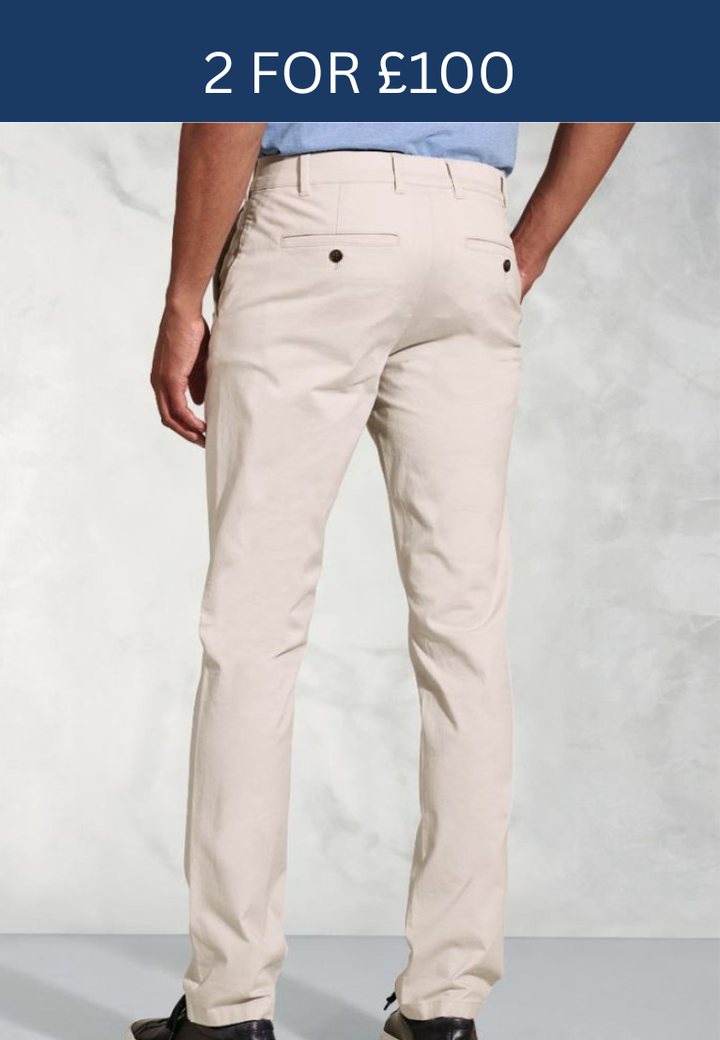 Brook Taverner Leo Slim Fit Chino Stone