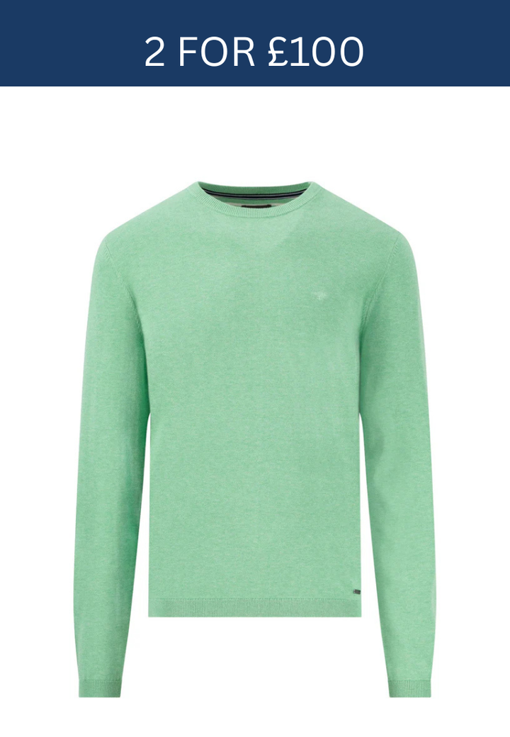 Fynch-Hatton Crew Neck Turf Green Jumper