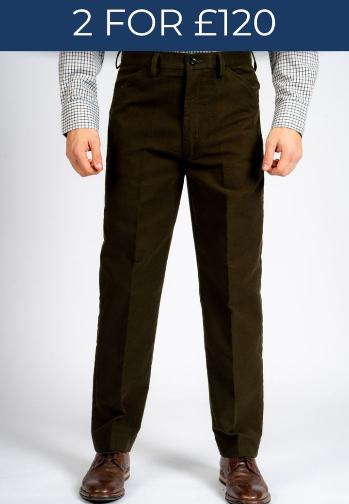 Carabou Moleskin Trousers Olive