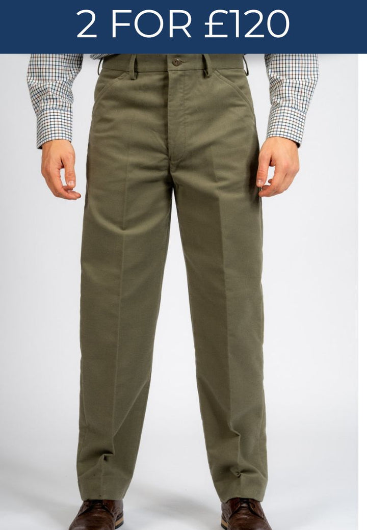 Carabou Moleskin Trousers Lovat Stone