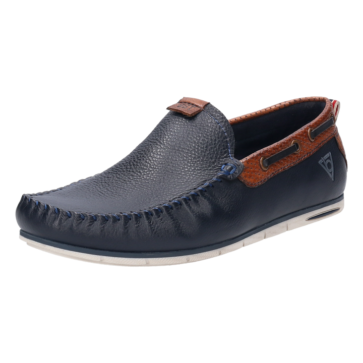 Bugatti Dark Blue Leather Mocassin