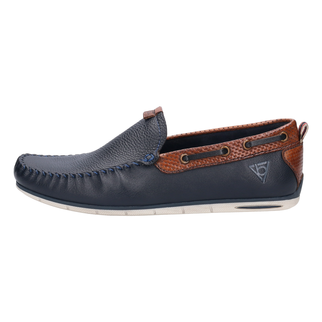 Bugatti Dark Blue Leather Mocassin