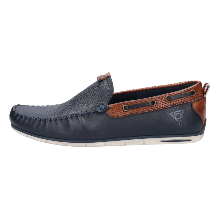Bugatti Dark Blue Leather Mocassin