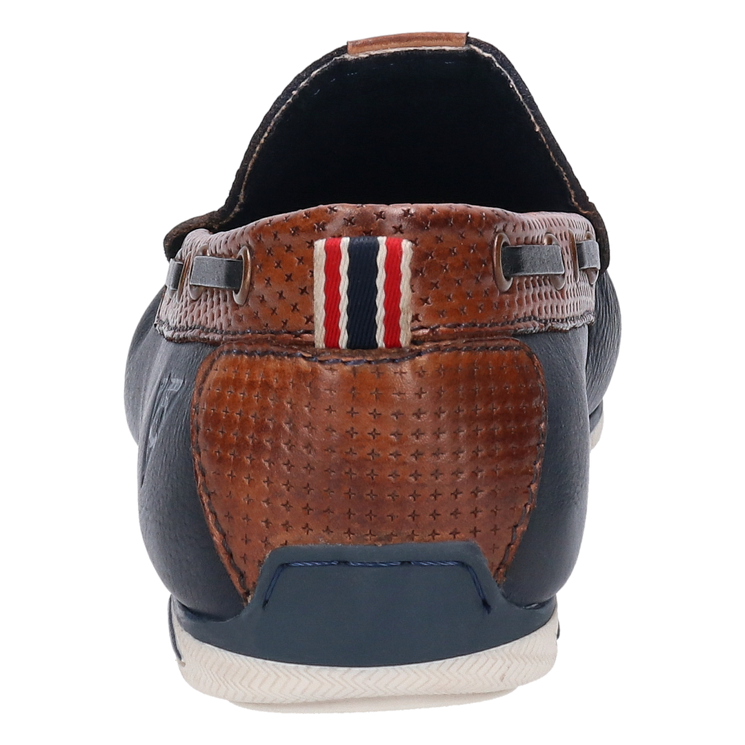 Bugatti Dark Blue Leather Mocassin