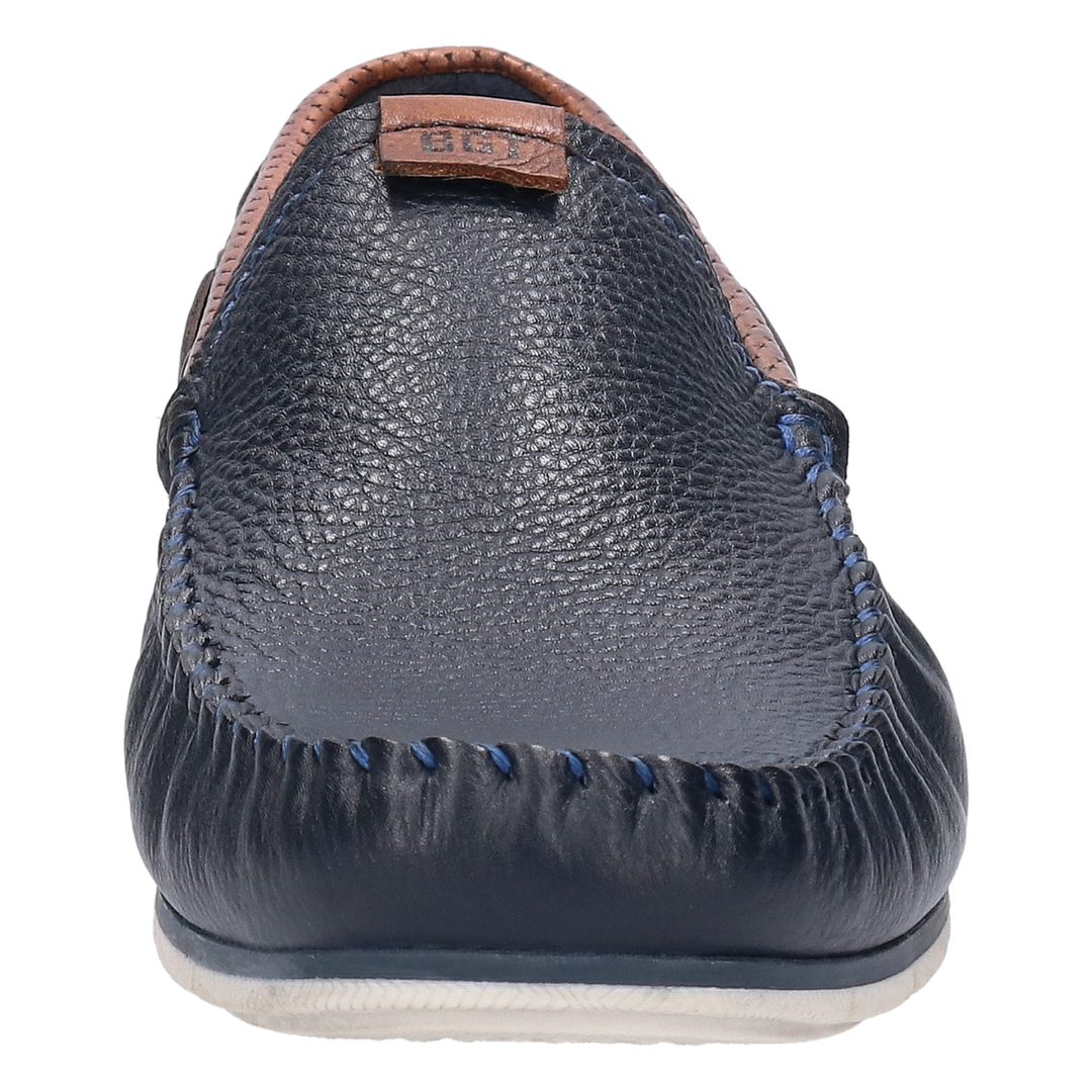 Bugatti Dark Blue Leather Mocassin