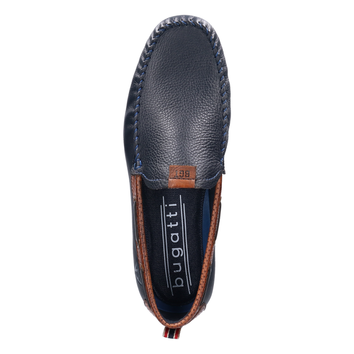 Bugatti Dark Blue Leather Mocassin