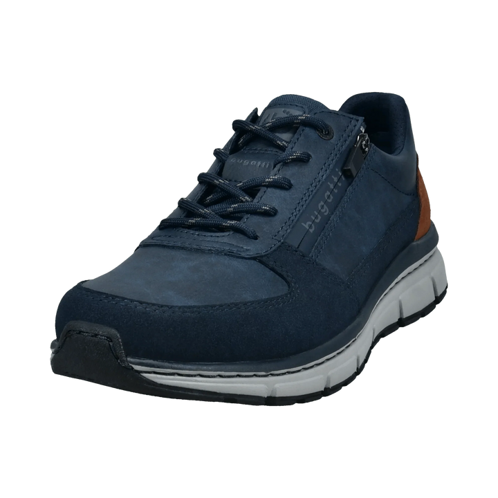 Bugatti Lace Up Wide Fit Dark Blue Trainer