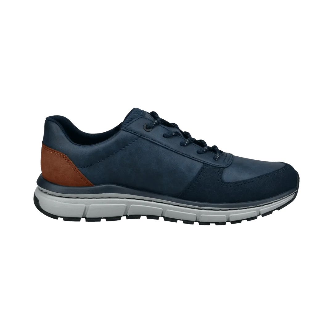 Bugatti Lace Up Wide Fit Dark Blue Trainer