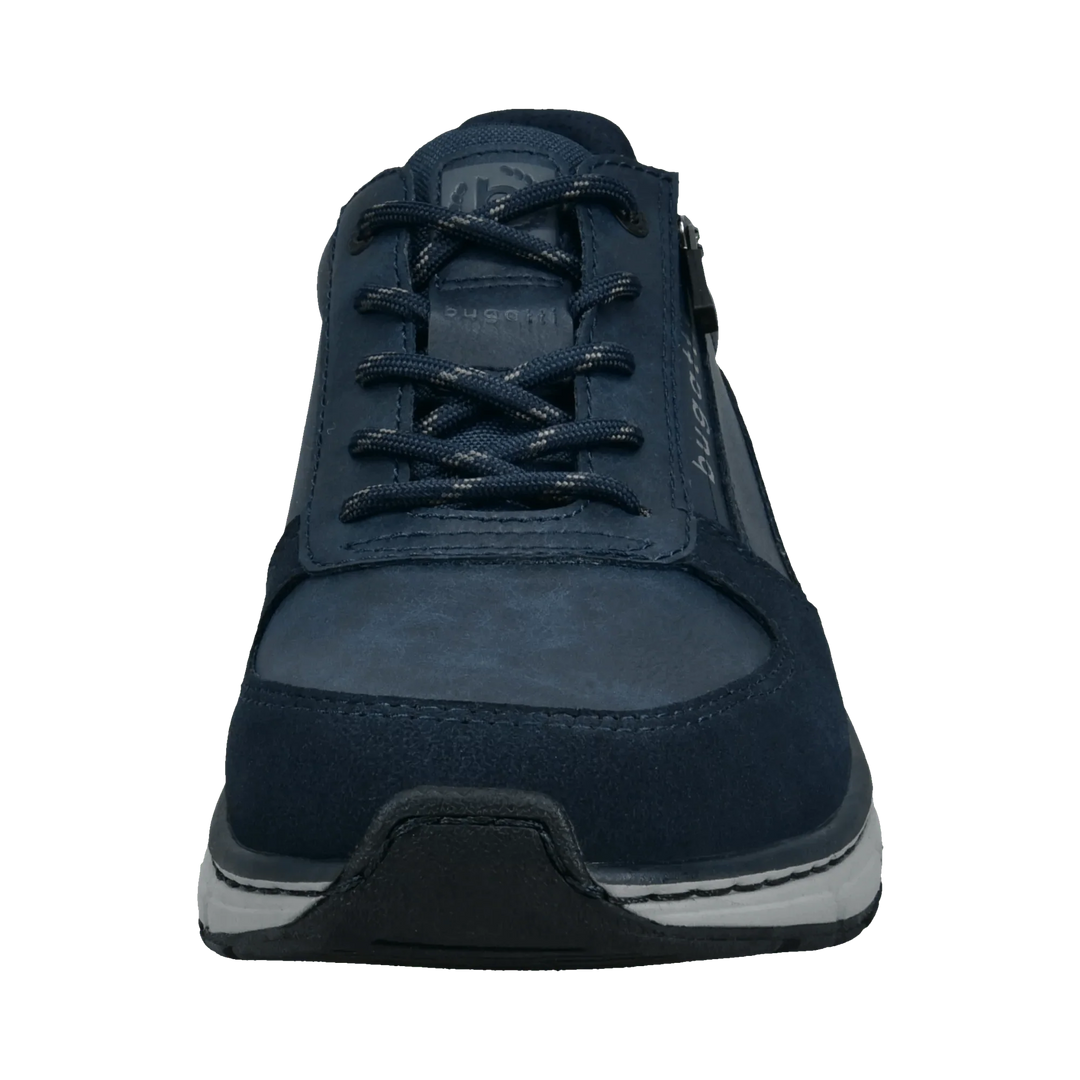 Bugatti Lace Up Wide Fit Dark Blue Trainer