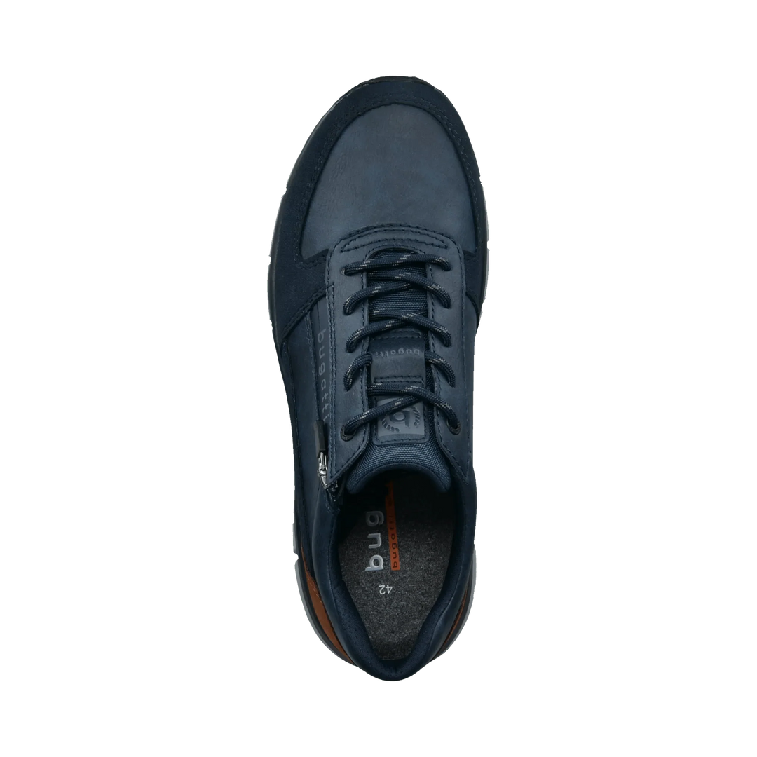 Bugatti Lace Up Wide Fit Dark Blue Trainer