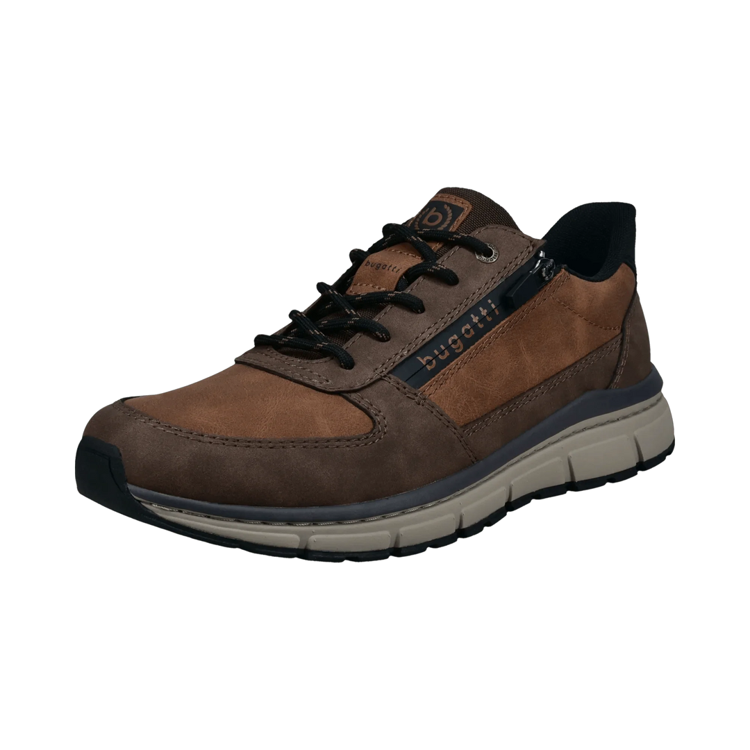 Bugatti Lace Up Wide Fit Brown/Cognac Trainer