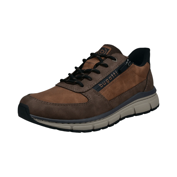 Bugatti Lace Up Wide Fit Brown/Cognac Trainer