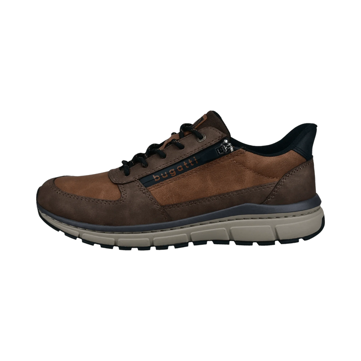 Bugatti Lace Up Wide Fit Brown/Cognac Trainer