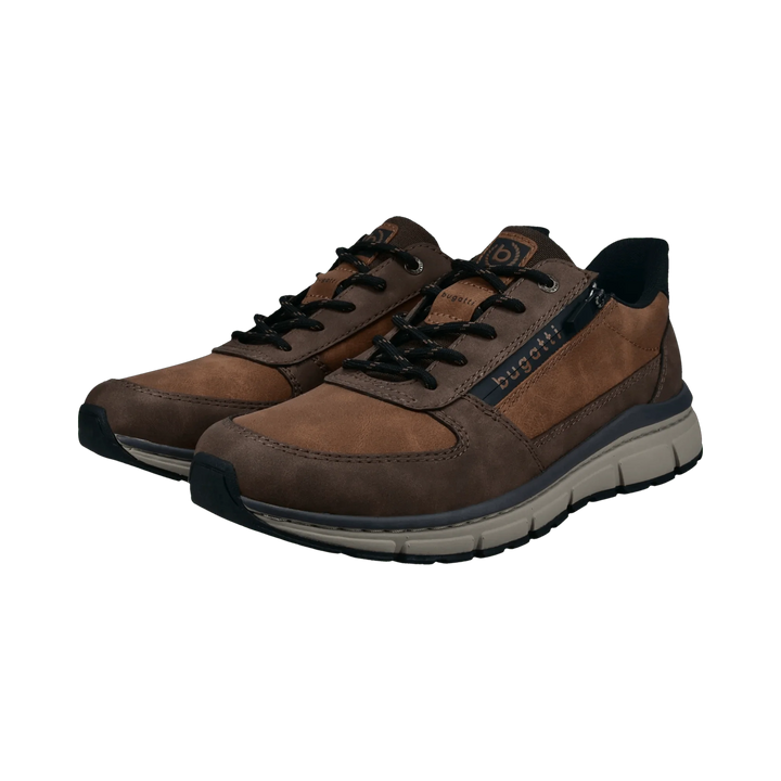 Bugatti Lace Up Wide Fit Brown/Cognac Trainer