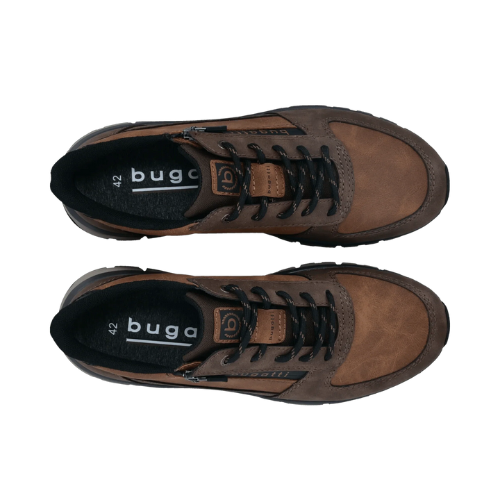 Bugatti Lace Up Wide Fit Brown/Cognac Trainer