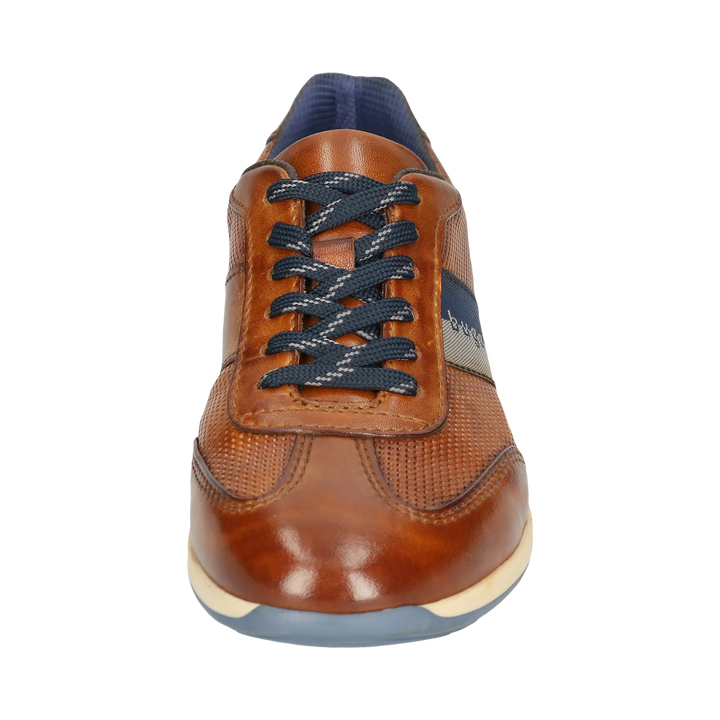 Bugatti Cognac Leather Stripe Trainer