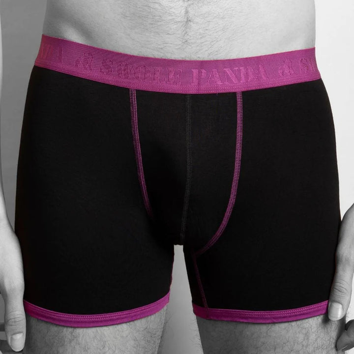 Swole Panda Bamboo Boxer Shorts 2 pack Purple Black Multi Spot
