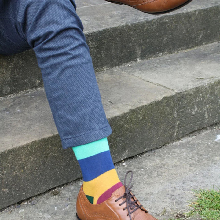 Swole Panda Block Striped Bamboo Socks