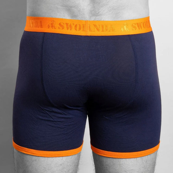 Swole Panda Boxer Shorts Navy Orange Band