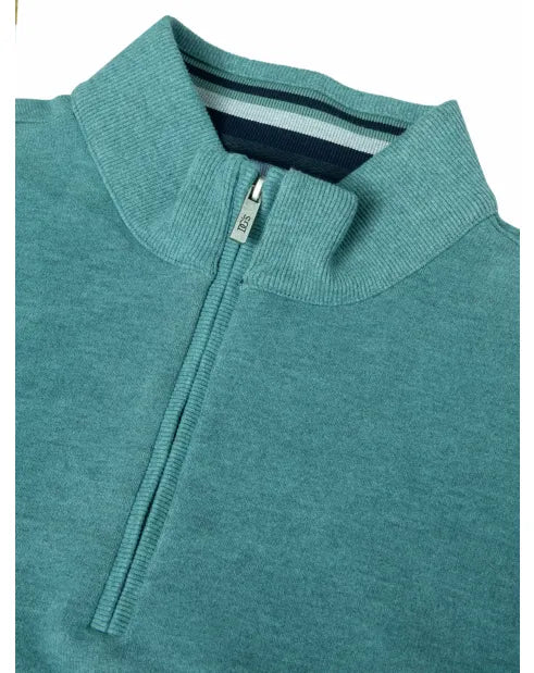 Douglas & Grahame Drifter Sweatshirt Zip Neck Turquoise