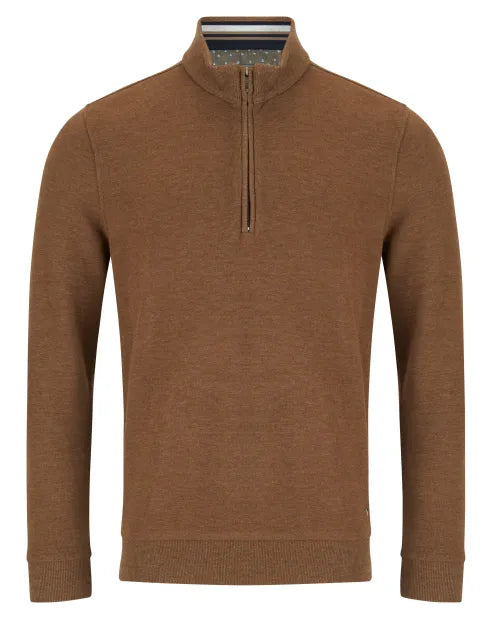 Douglas & Grahame Drifter Sweatshirt Zip Neck Taupe
