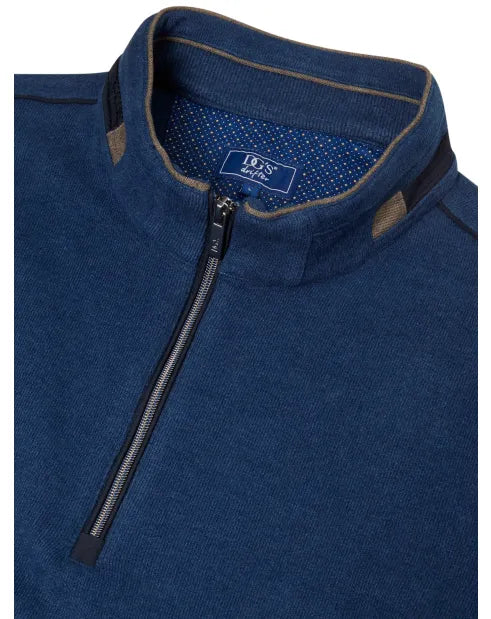 Douglas & Grahame Drifter Sweatshirt Zip Neck Blue