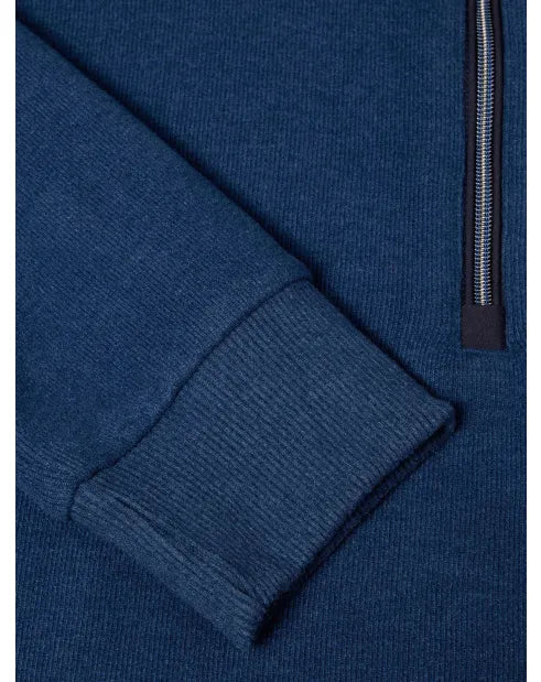 Douglas & Grahame Drifter Sweatshirt Zip Neck Blue