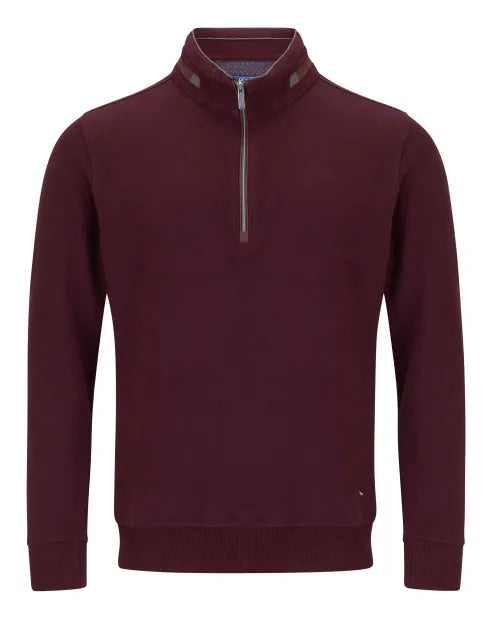 Douglas & Grahame Drifter Sweatshirt Zip Neck Red