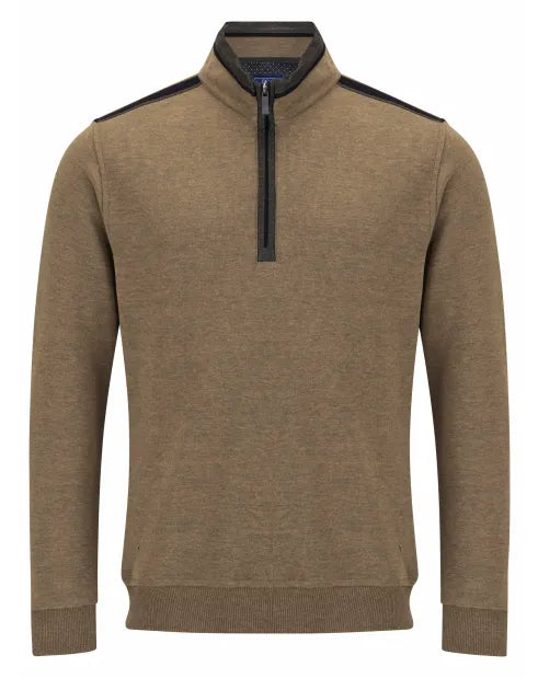 Douglas & Grahame Drifter Sweatshirt Zip Neck Brown