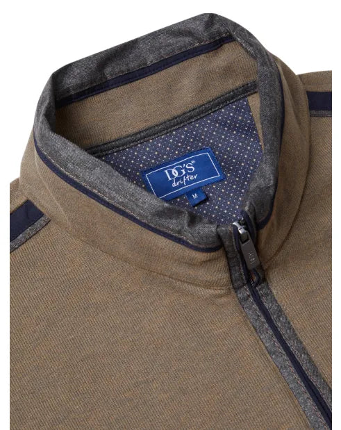 Douglas & Grahame Drifter Sweatshirt Zip Neck Brown