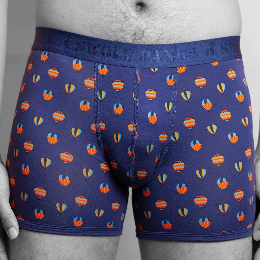 Swole Panda Bamboo Boxer Shorts 2 pack Navy & Hot Air Ballons
