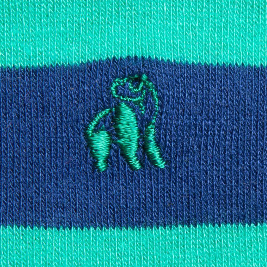 Swole Panda Lime Green Striped Bamboo Socks