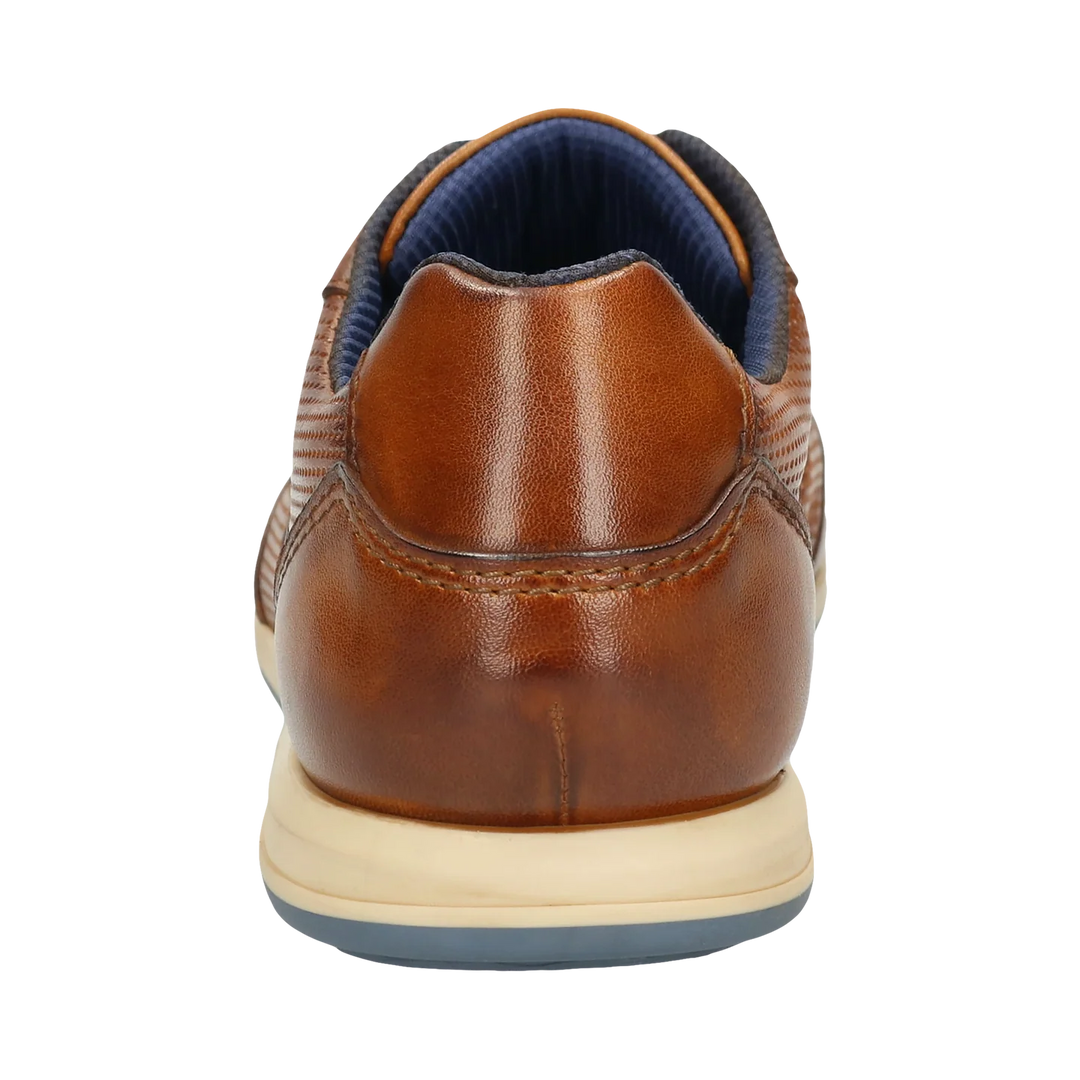 Bugatti Cognac Leather Stripe Trainer