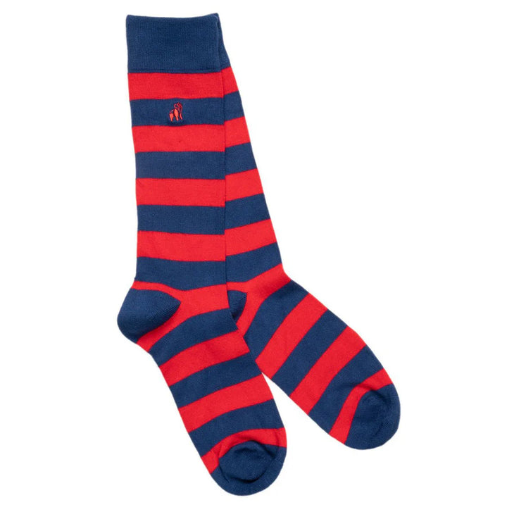 Swole Panda Classic Red Striped Bamboo Socks