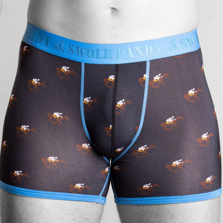 Swole Panda Bamboo Boxer Shorts 2 pack Navy & Race Horses