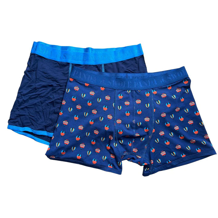 Swole Panda Bamboo Boxer Shorts 2 pack Navy & Hot Air Ballons