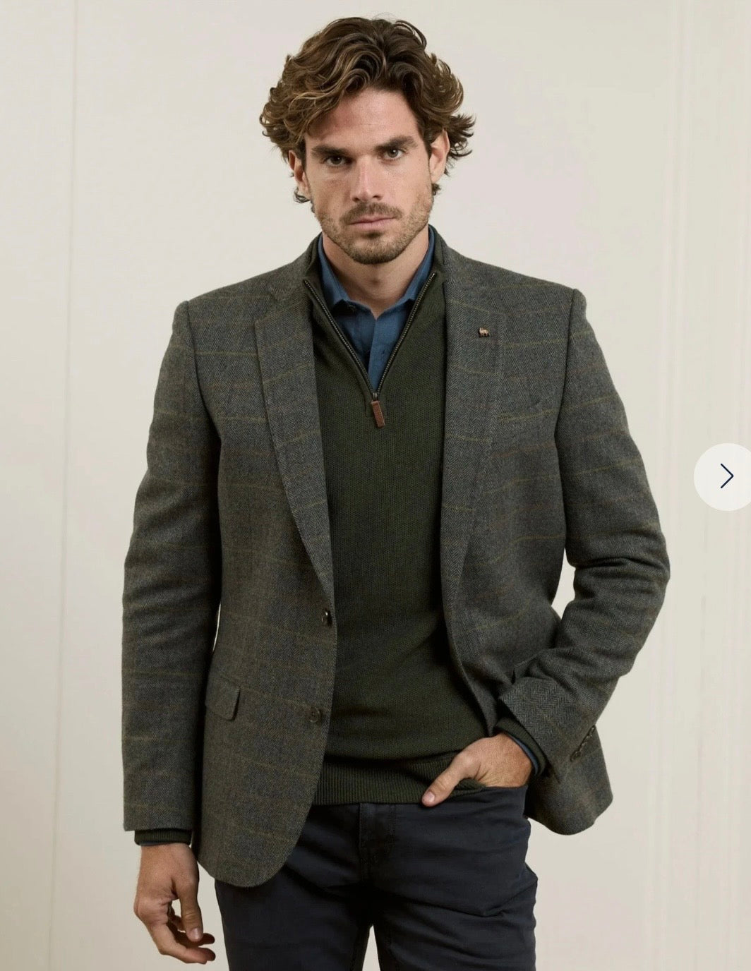 Magee Ennis Tweed Jacket- Moss Green