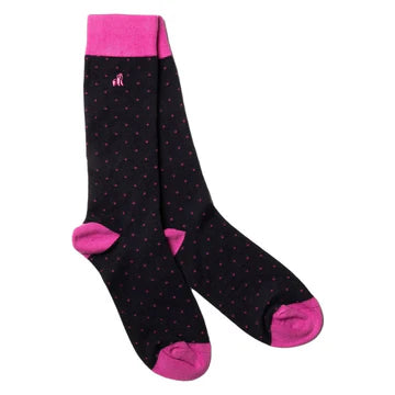 Swole Panda Spotted Pink Bamboo Socks