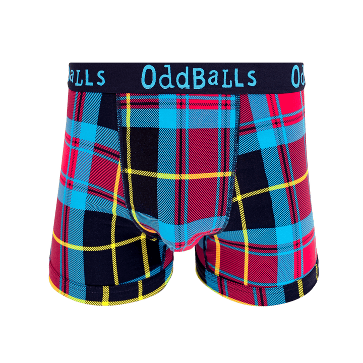 OddBalls Underwear - Tartan - Mens Cotton Boxer Shorts