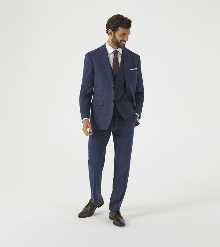 Skopes Guildford Waistcoat Navy Blue Check