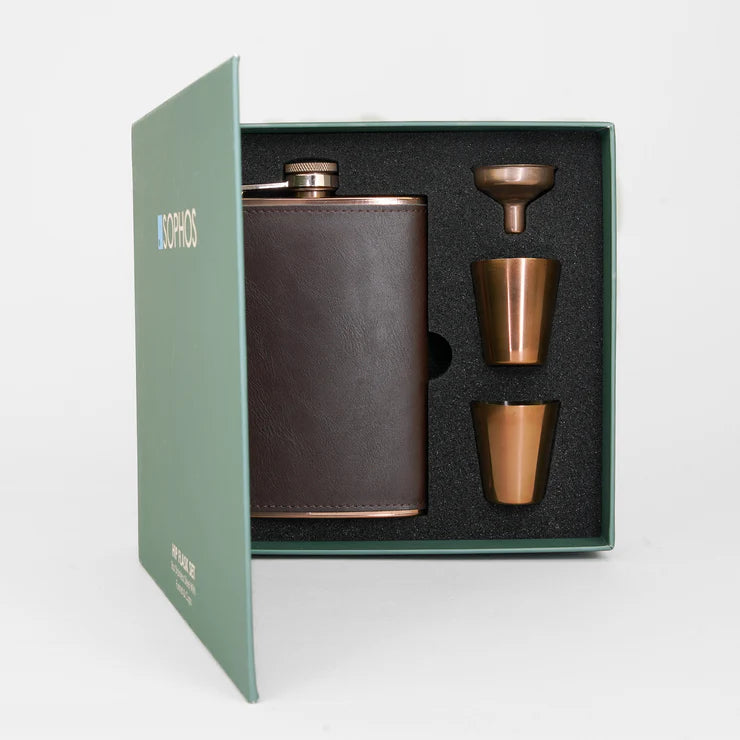 Sophos Hip Flask Set Copper